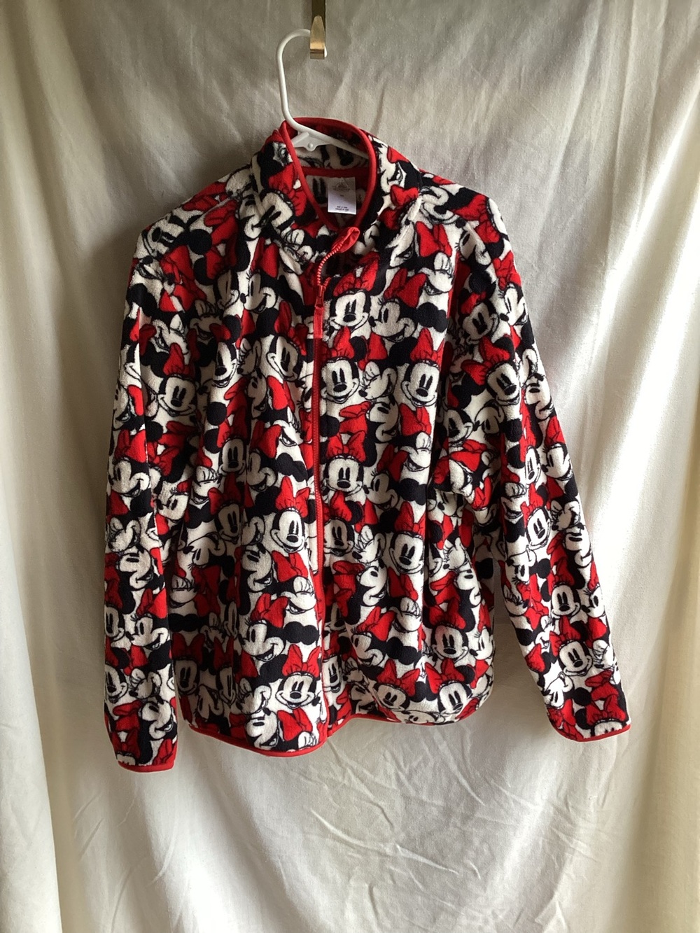 Disney Red, White & Black Minnie Mouse Fleece Zip Jacket